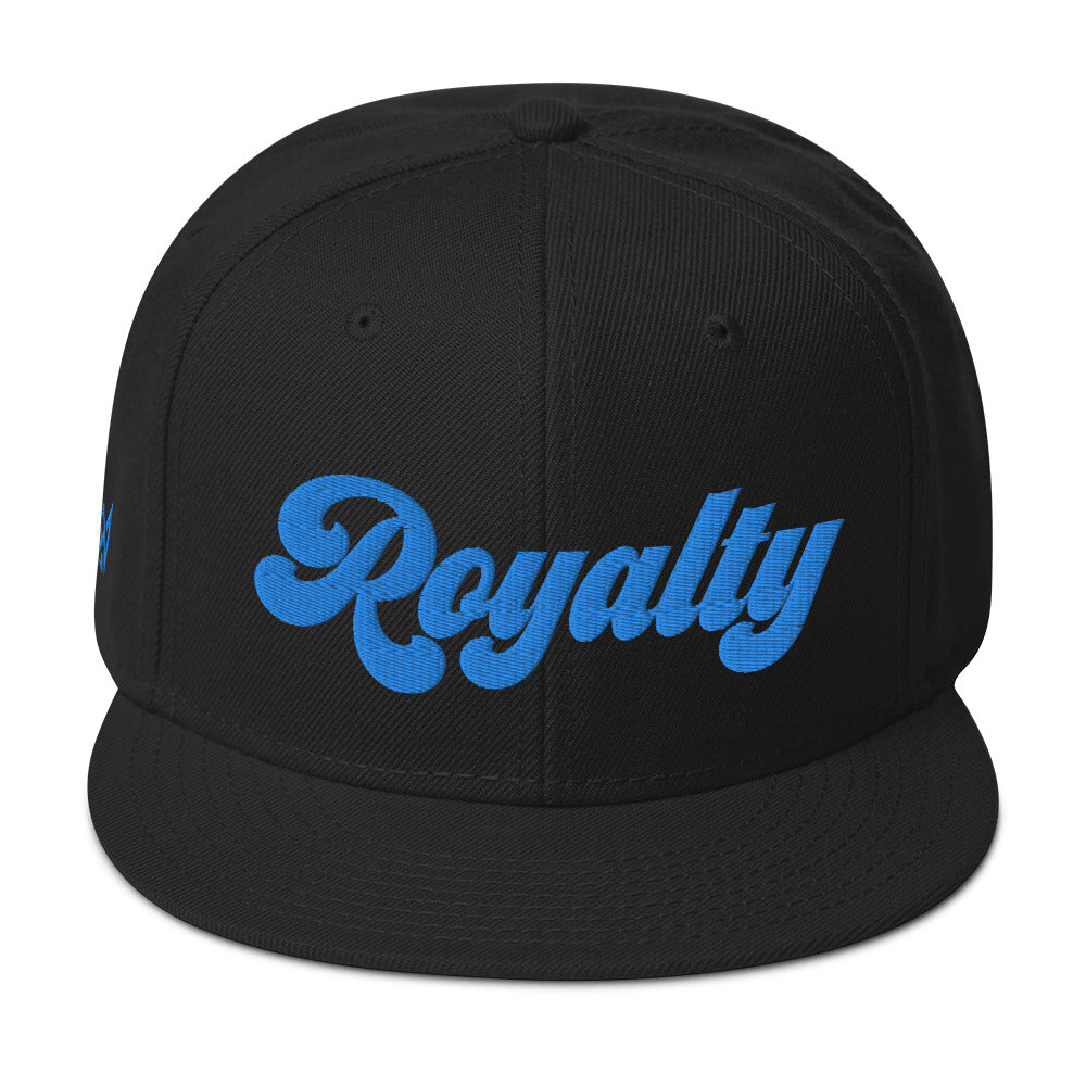 Black and Aqua/Teal Royalty Snapback Hat