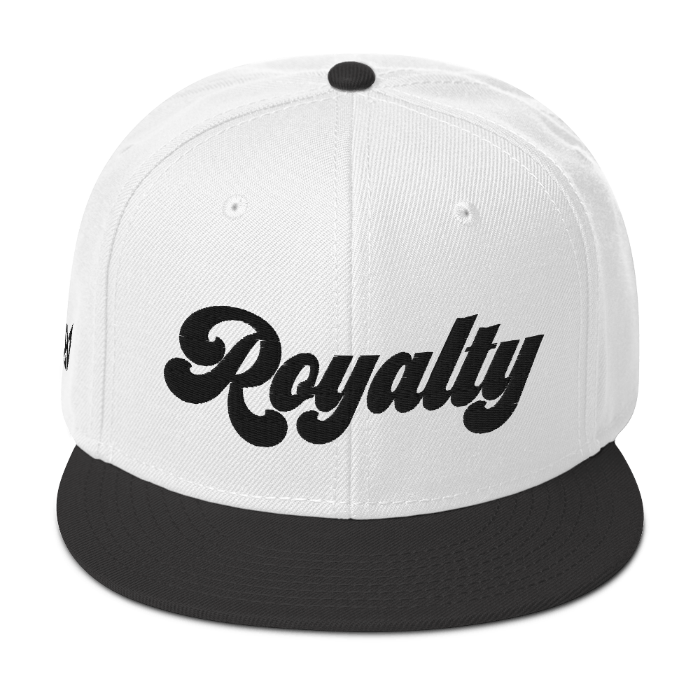 White/Black and Black Royalty Snapback Hat