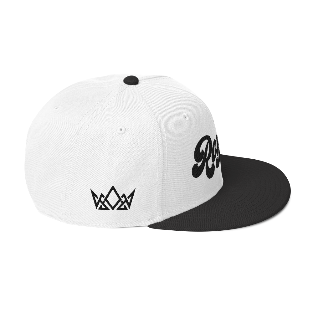 White/Black and Black Royalty Snapback Hat